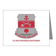 317EB - M01 - 02 - DUI - 317th Engineer Battalion with Text - Note Cards (Pk of 20)