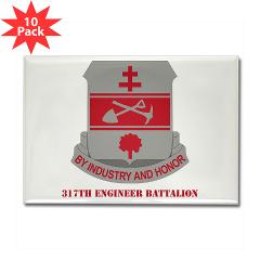 317EB - M01 - 01 - DUI - 317th Engineer Battalion with Text - Rectangle Magnet (10 pack)