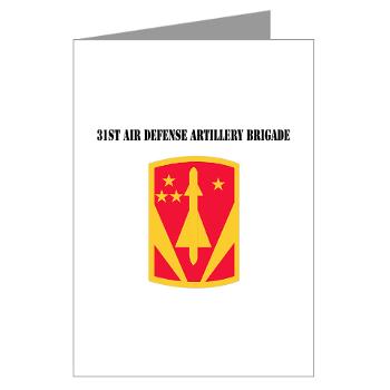31ADAB - M01 - 02 - SSI - 31st Air Defense Artillery Bde with Text - Greeting Cards (Pk of 10)