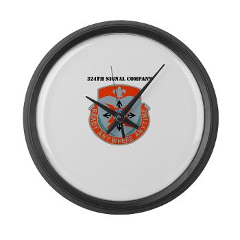 324SC - M01 - 03 - DUI - 324th Signal Company with Text - Large Wall Clock