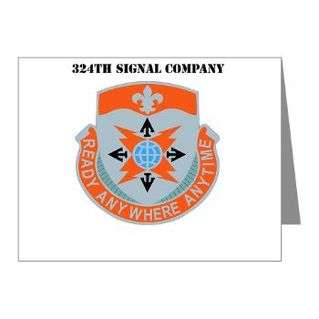 324SC - M01 - 02 - DUI - 324th Signal Company with Text - Note Cards (Pk of 20)