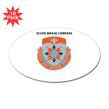 324SC - M01 - 01 - DUI - 324th Signal Company with Text - Sticker (Oval 10 pk)