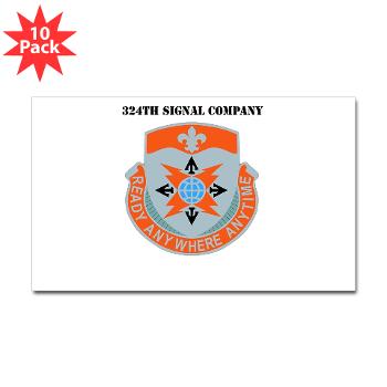 324SC - M01 - 01 - DUI - 324th Signal Company with Text - Sticker (Rectangle 10 pk)