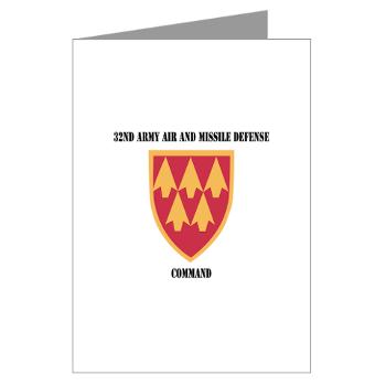 32AAMDC - M01 - 02 - SSI - 32nd Army Air and Missile Defense Command with Text - Greeting Cards (Pk of 10) - Click Image to Close