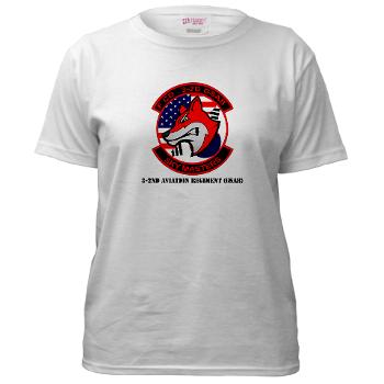 32AR - A01 - 04 - DUI - 3-2nd Aviation Regt (GSAB) with Text - Women's T-Shirt - Click Image to Close