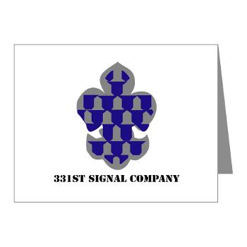 331SC - M01 - 02 - 331st Signal Company with Text - Note Cards (Pk of 20)
