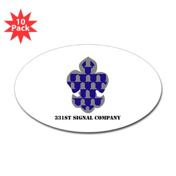 331SC - M01 - 01 - 331st Signal Company with Text - Sticker (Oval 10 pk)