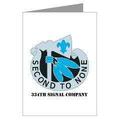 334SR - M01 - 02 - DUI - 334th Signal Company with Text - Greeting Cards (Pk of 10)