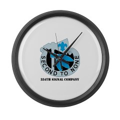 334SR - M01 - 03 - DUI - 334th Signal Company with Text - Large Wall Clock