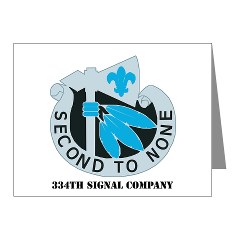 334SR - M01 - 02 - DUI - 334th Signal Company with Text - Note Cards (Pk of 20)