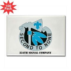 334SR - M01 - 01 - DUI - 334th Signal Company with Text - Rectangle Magnet (100 pack) - Click Image to Close