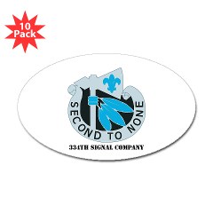 334SR - M01 - 01 - DUI - 334th Signal Company with Text - Sticker (Oval 10 pk) - Click Image to Close