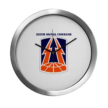335SC - A01 - 01 - SSI -335th Signal Command with Text - Modern Wall Clock