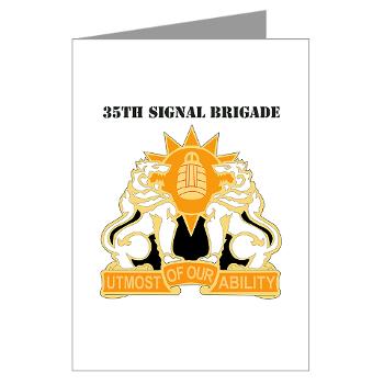 35SB - M01 - 02 - DUI - 35th Signal Brigade with Text - Greeting Cards (Pk of 10)