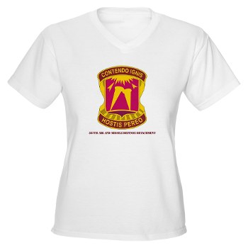 357AMDD - M01 - 04 - DUI - 357th Air & Missile Defense Detachment with Text Women's V-Neck T-Shirt - Click Image to Close