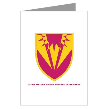 357AMDD - M01 - 02 - SSI - 357th Air & Missile Defense Detachment with Text Greeting Cards (Pk of 20)