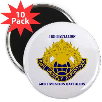 358AB - M01 - 01 - DUI - 3 - 58 Aviation Battalion with Text - 2.25" Magnet (10 pack)