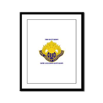 358AB - M01 - 02 - DUI - 3 - 58 Aviation Battalion with Text - Framed Panel Print
