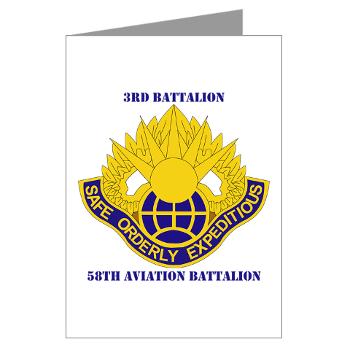 358AB - M01 - 02 - DUI - 3 - 58 Aviation Battalion with Text - Greeting Cards (Pk of 10)