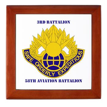358AB - M01 - 04 - DUI - 3 - 58 Aviation Battalion with Text - Keepsake Box