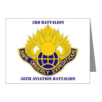 358AB - M01 - 02 - DUI - 3 - 58 Aviation Battalion with Text - Note Cards (Pk of 20)
