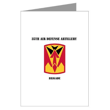 35ADAB - M01 - 02 - SSI - 35th Air Defense Artillery Brigade with Text - Greeting Cards (Pk of 20) - Click Image to Close