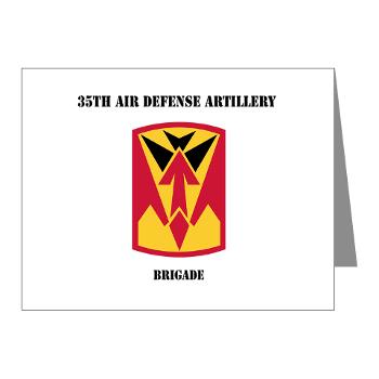 35ADAB - M01 - 02 - SSI - 35th Air Defense Artillery Brigade with Text - Note Cards (Pk of 20)