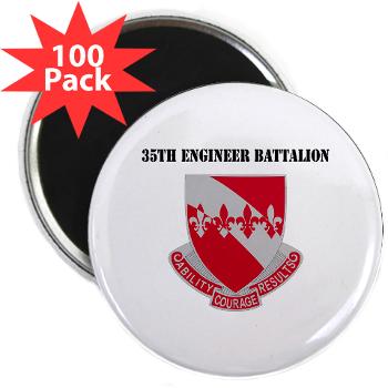 35EB - M01 - 01 - DUI - 35th Engineer Battalion with Text - 2.25" Magnet (100 pack)