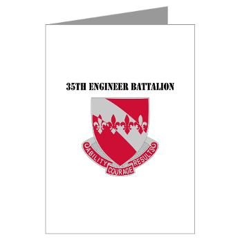 35EB - M01 - 02 - DUI - 35th Engineer Battalion with Text - Greeting Cards (Pk of 10)
