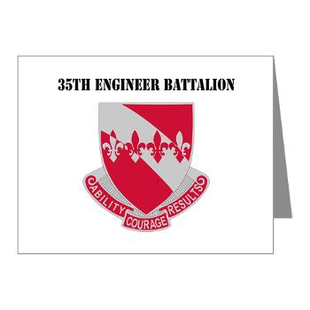 35EB - M01 - 02 - DUI - 35th Engineer Battalion with Text - Note Cards (Pk of 20)