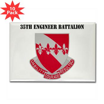 35EB - M01 - 01 - DUI - 35th Engineer Battalion with Text - Rectangle Magnet (10 pack)