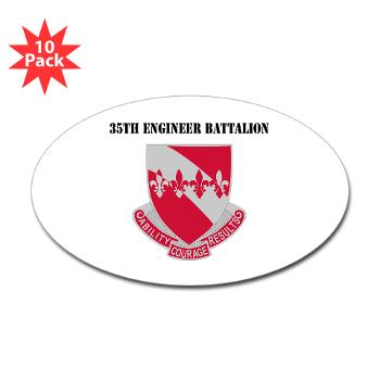 35EB - M01 - 01 - DUI - 35th Engineer Battalion with Text - Sticker (Oval 10 pk)