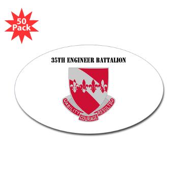 35EB - M01 - 01 - DUI - 35th Engineer Battalion with Text - Sticker (Oval 50 pk)