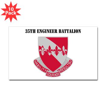 35EB - M01 - 01 - DUI - 35th Engineer Battalion with Text - Sticker (Rectangle 10 pk)