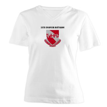 35EB - A01 - 04 - DUI - 35th Engineer Battalion with Text - Women's V-Neck T-Shirt