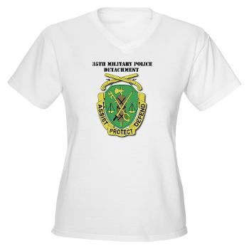 35MPD - A01 - 04 - DUI - 35th Military Police Detachment with text - Women's V-Neck T-Shirt