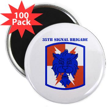 35SB - M01 - 01 - SSI - 35th Signal Brigade with Text - 2.25" Magnet (100 pack) - Click Image to Close