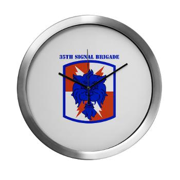 35SB - M01 - 03 - SSI - 35th Signal Brigade with Text - Modern Wall Clock