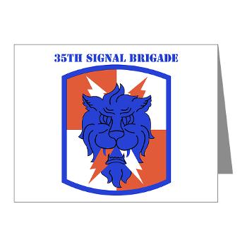 35SB - M01 - 02 - SSI - 35th Signal Brigade with Text - Note Cards (Pk of 20)