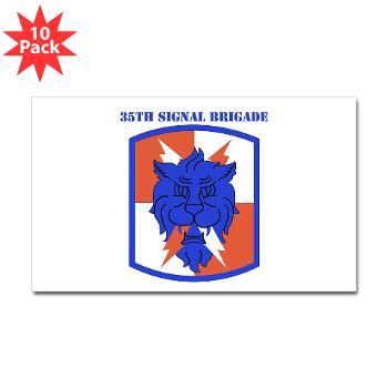 35SB - M01 - 01 - SSI - 35th Signal Brigade with Text - Sticker (Rectangle 10 pk) - Click Image to Close