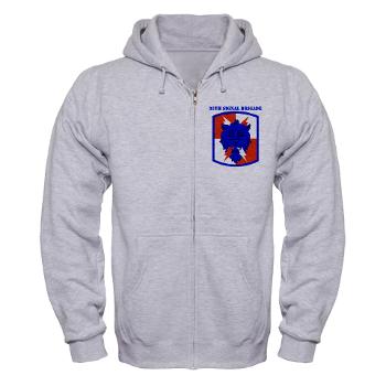 35SB - A01 - 03 - SSI - 35th Signal Brigade with Text - Zip Hoodie