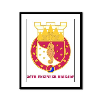 36EB - M01 - 02 - DUI - 36th Engineer Brigade with Text Framed Panel Print