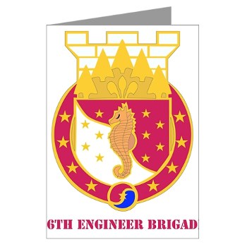 36EB - M01 - 02 - DUI - 36th Engineer Brigade with Text Greeting Cards (Pk of 10)