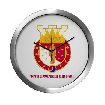 36EB - M01 - 03 - DUI - 36th Engineer Brigade with Text Modern Wall Clock