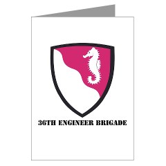 36EB - M01 - 02 - SSI - 36th Engineer Brigade with Text Greeting Cards (Pk of 10)