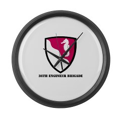 36EB - M01 - 03 - SSI - 36th Engineer with Text Brigade Large Wall Clock