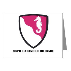36EB - M01 - 02 - SSI - 36th Engineer Brigade with Text Note Cards (Pk of 20)