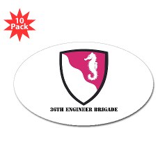 36EB - M01 - 01 - SSI - 36th Engineer Brigade with Text Sticker (Oval 10 pk) - Click Image to Close