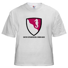 36EB - A01 - 04 - SSI - 36th Engineer Brigade with Text White T-Shirt - Click Image to Close