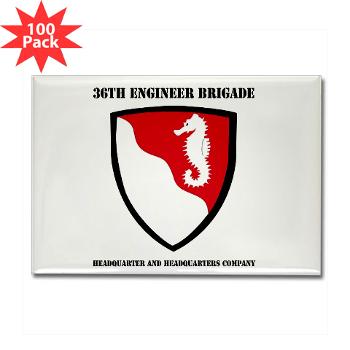 36EBHHC - M01 - 01 - DUI - Headquarter and Headquarters Company with Text Rectangle Magnet (100 pack) - Click Image to Close